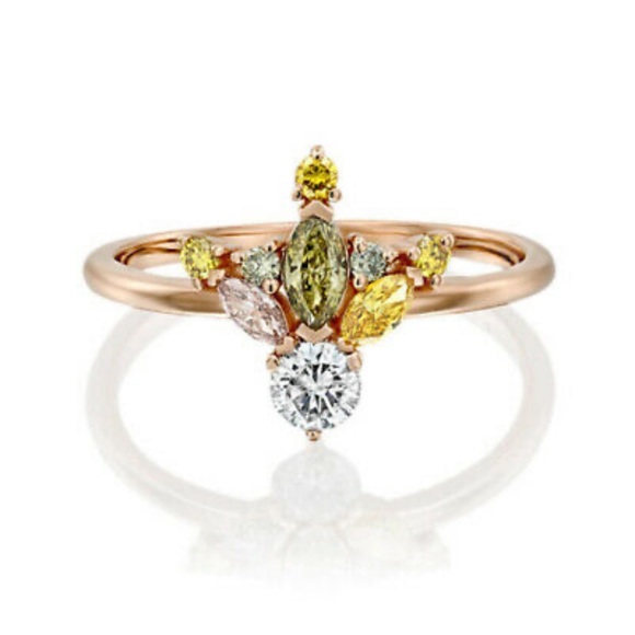 New 18k gold plated diamond Ring - Picture 1 of 4